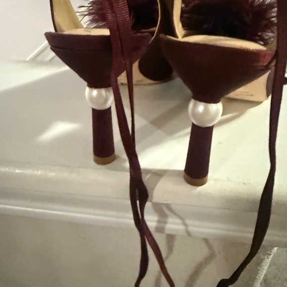 Antonio Melani x Nicola Bathie Claire Feather Ankle Wrap Heels - Picture 7 of 13